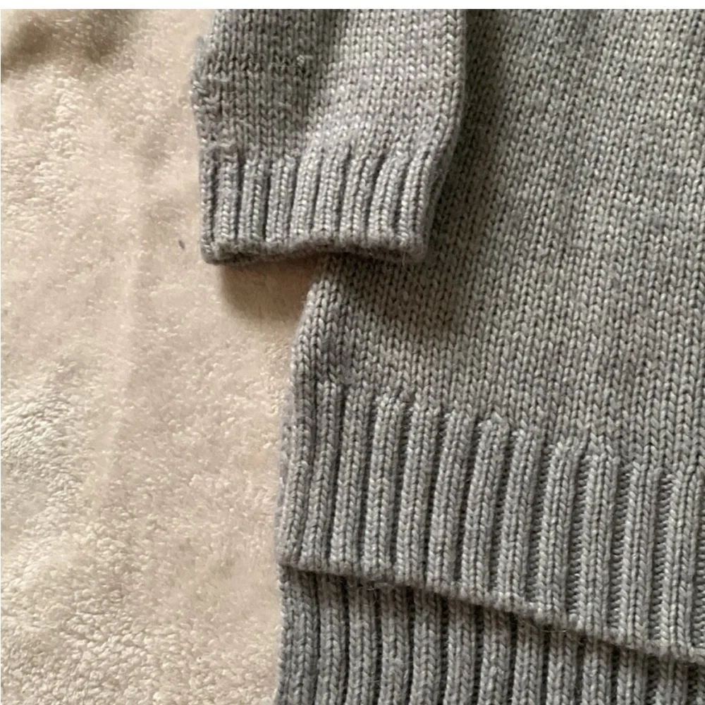 Cabincore Gray H&M Cabin Fair Isle cropped crewneck sweater M Gray Cream Brown - Picture 4 of 7